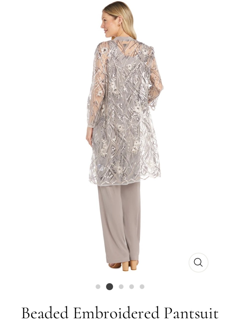 R&M Richard’s Embellished mocha Beaded Embroidered Pantsuit - Picture 7 of 8